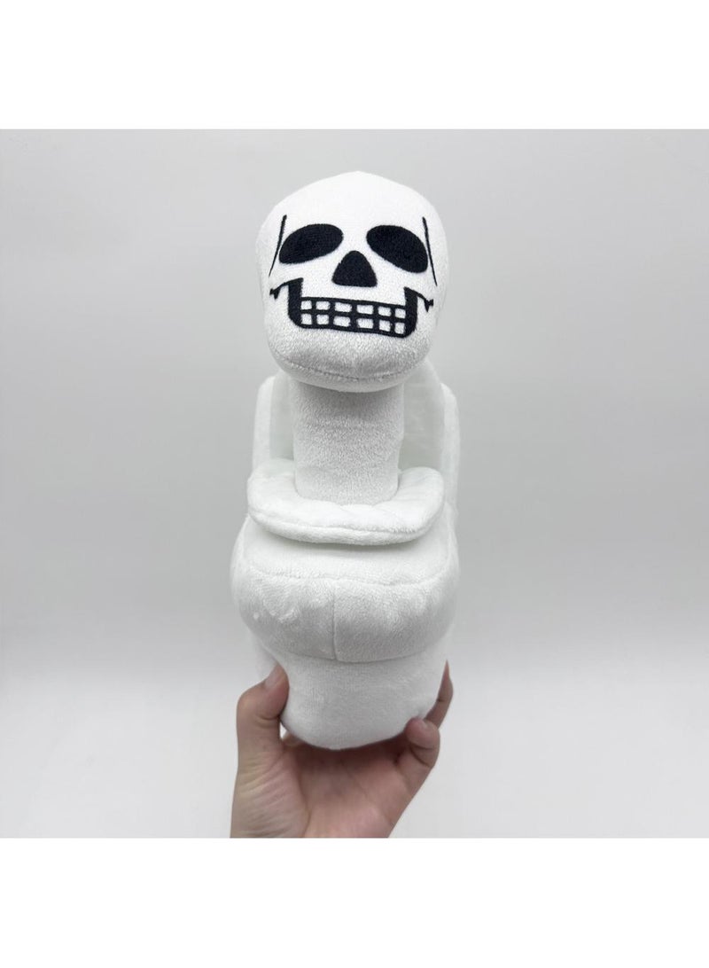 1 Pcs Skibidi Toilet Plush 27cm White Skull Toilet Man Plushies Toy For Fans Gift Horror Stuffed Figure Doll For Kids And Adults Great Birthday Stuffers For Boys Girls