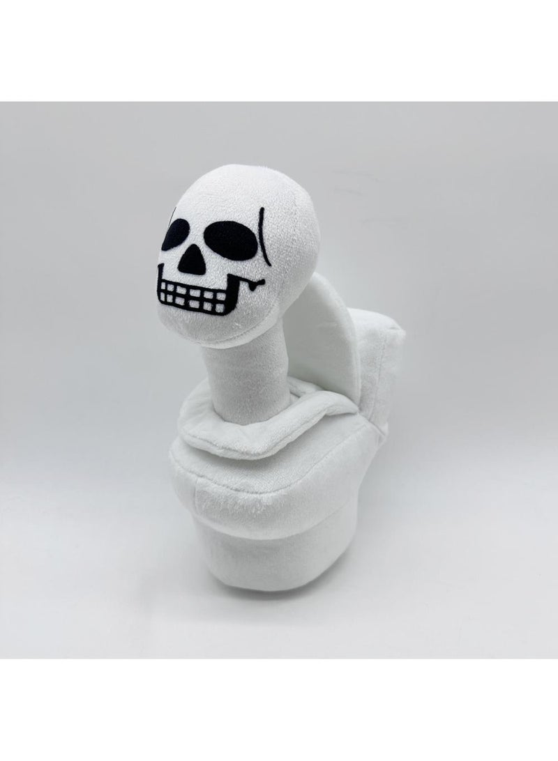 1 Pcs Skibidi Toilet Plush 27cm White Skull Toilet Man Plushies Toy For Fans Gift Horror Stuffed Figure Doll For Kids And Adults Great Birthday Stuffers For Boys Girls