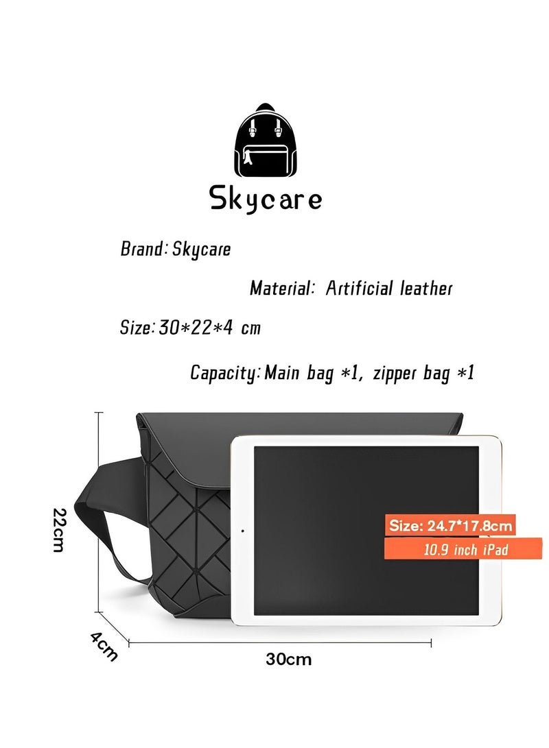 Skycare High-Quality Diamond-shaped Small Crossbody Bag for Men and Women, Fashionable Street-style Shoulder Bag, Couple Backpack