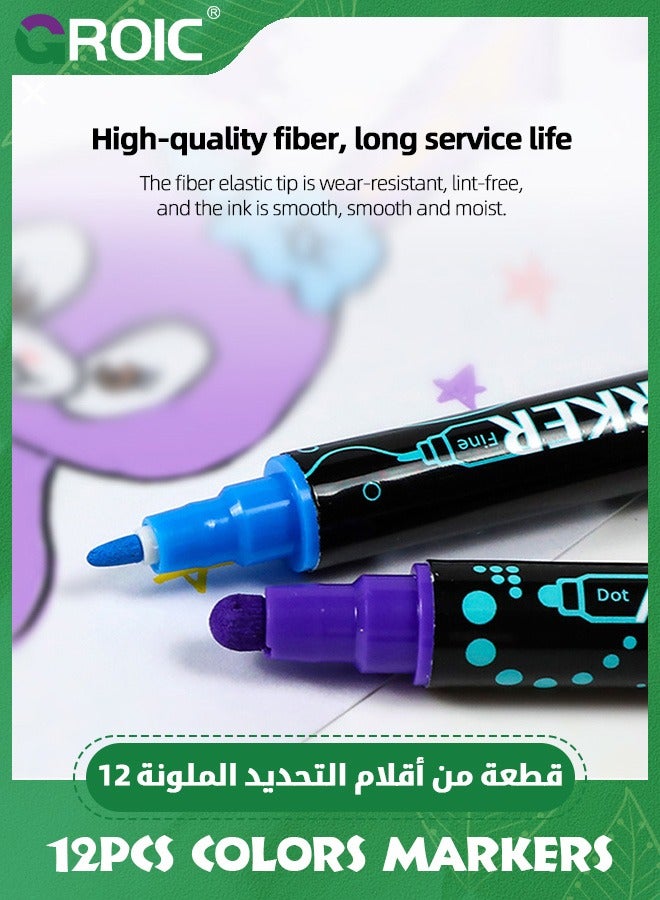 Acrylic Paint Pens,Dual Tip Acrylic Paint Markers with Brush Tip and Fine Tip Paint Pens for Wood, Canvas