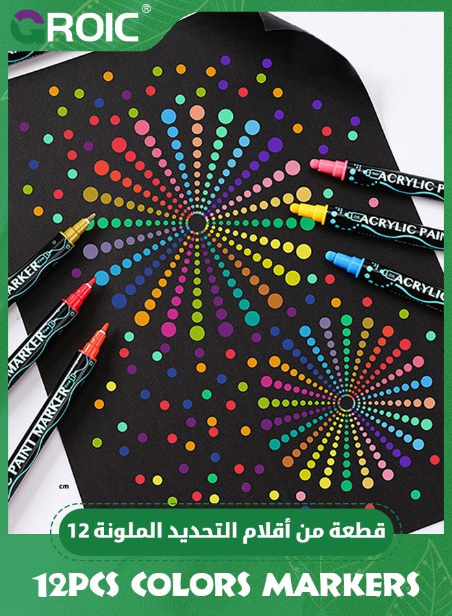 Acrylic Paint Pens,Dual Tip Acrylic Paint Markers with Brush Tip and Fine Tip Paint Pens for Wood, Canvas