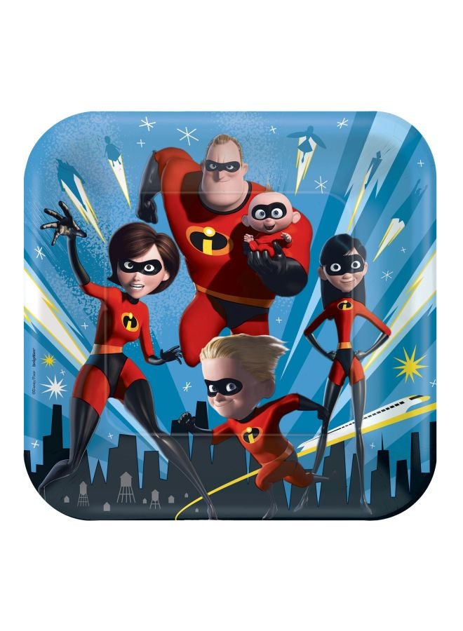 8-Piece Incredibles 2 Paper Dinner Plate Set 551907 9inch