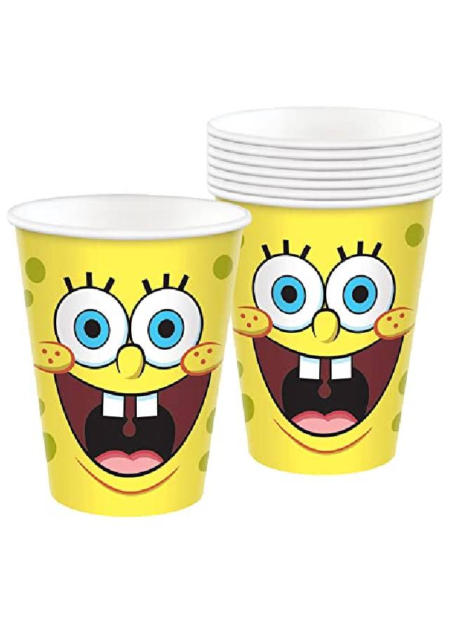 Spongebob Design Paper Cups 9 Oz. | Multicolor | Pack Of 8