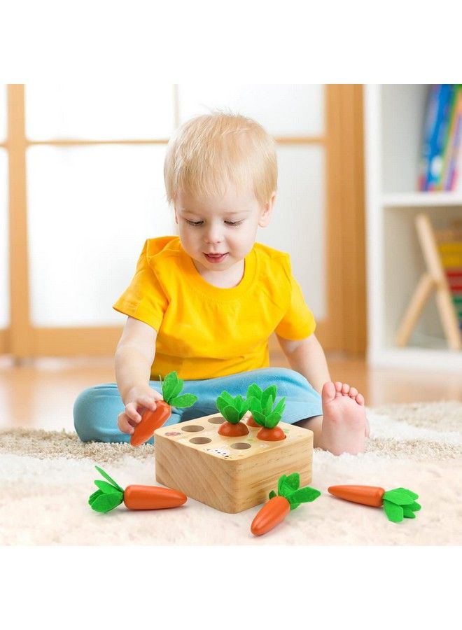 Carrot Harvest Game Wooden Toy For Baby Boys And Girls 1 2 3 Year Old Educational Shape Sorting Matching Puzzle Gift Toy With 7 Sizes Carrots.Great Montessori Toy For Toddlers 13