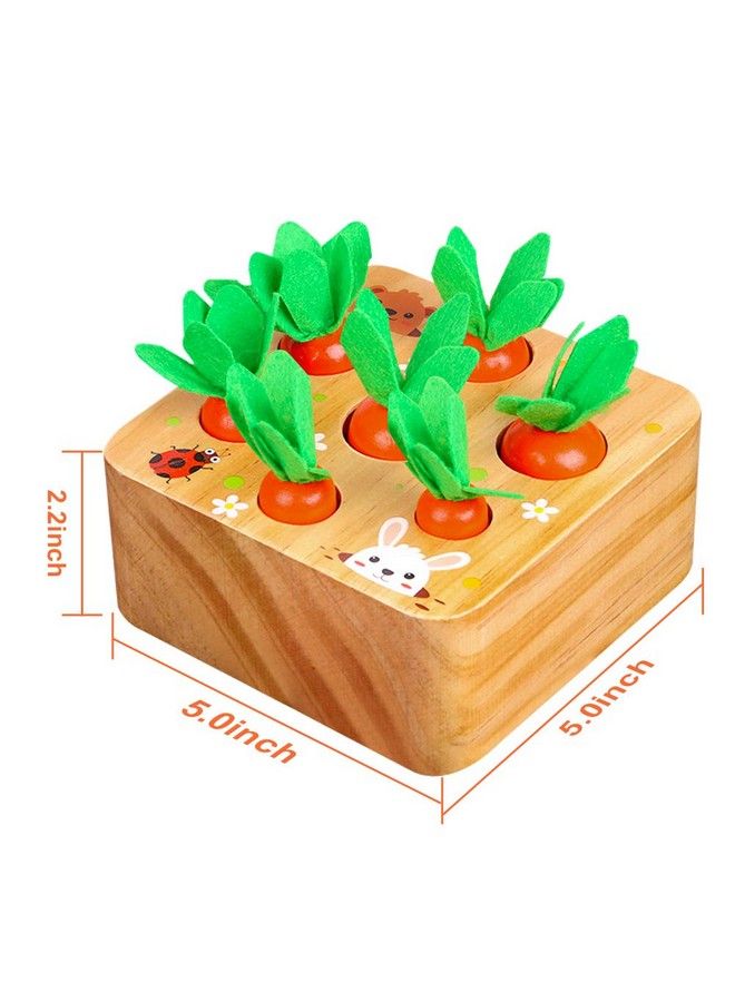 Carrot Harvest Game Wooden Toy For Baby Boys And Girls 1 2 3 Year Old Educational Shape Sorting Matching Puzzle Gift Toy With 7 Sizes Carrots.Great Montessori Toy For Toddlers 13