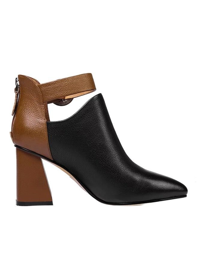 Patchwork Ankle Boots Black/Brown