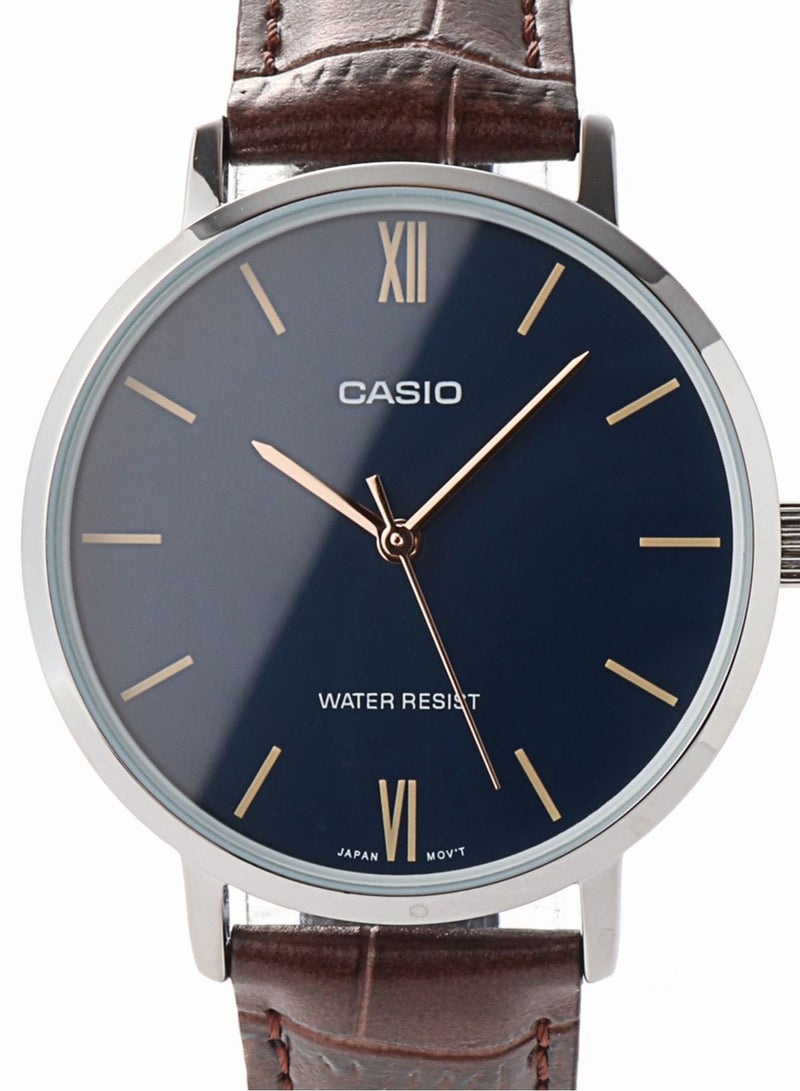 Casio Analog Leather Band Blue Dial Couple Watch MTP/LTP-VT001L-2BUDF