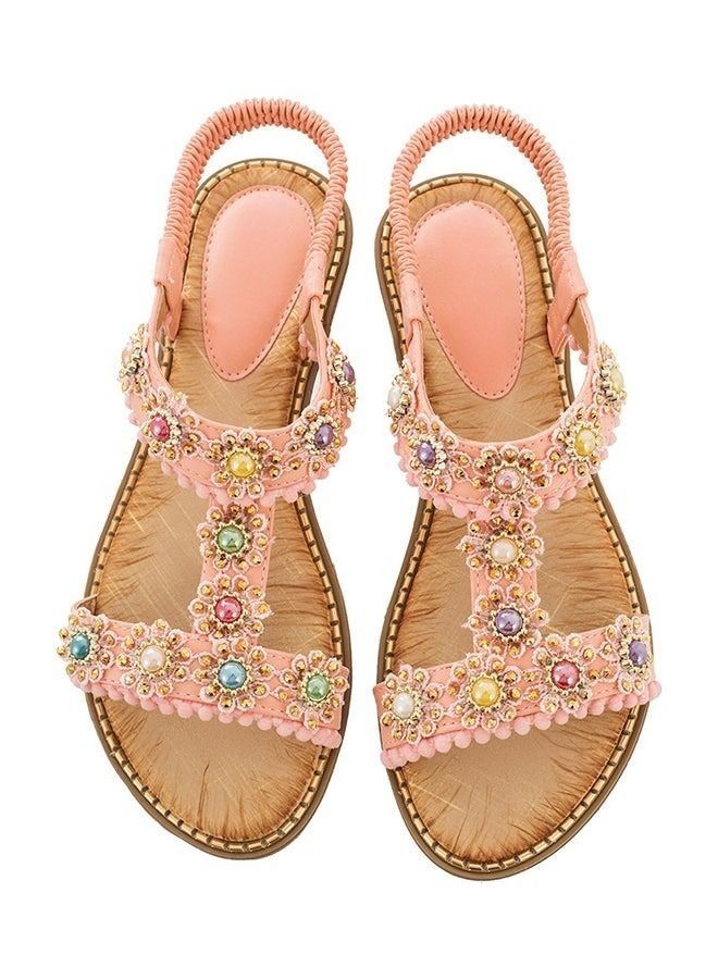 Open Teo Elastic Band Sandals Pink