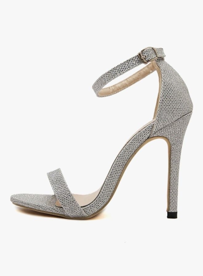 Ankle strap High Heels Sandals Silver