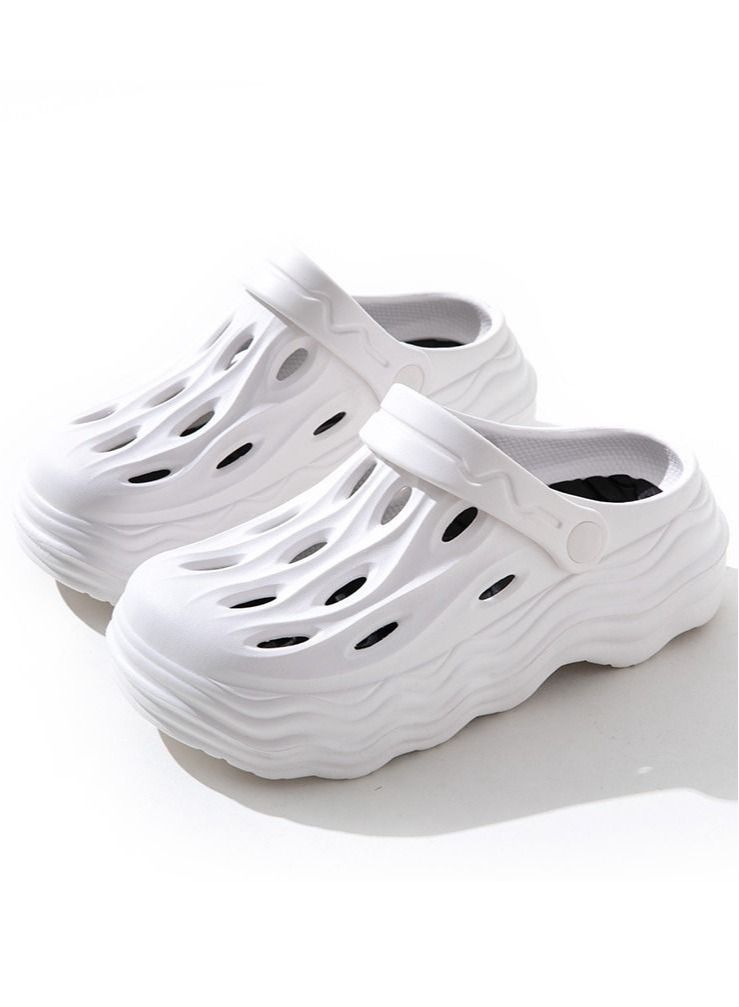 Comfortable Thick Soled Casual Beach Sandals Outdoor Non Slip Closed Toe Soft Soled Sandals White