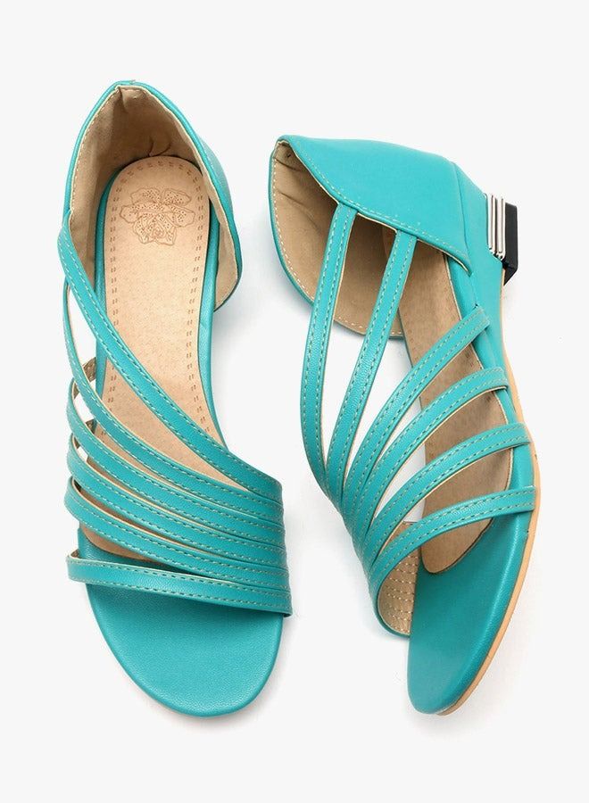 Kitten Heel Flat Shoe Green