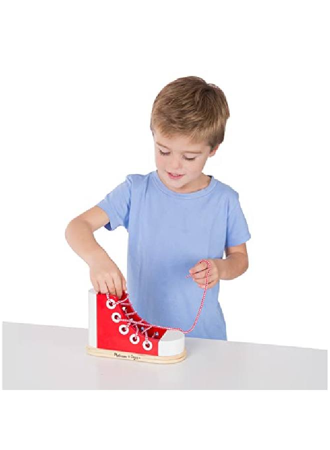 Deluxe Wood Lacing Sneaker Learn To Tie A Shoe Educational Toy