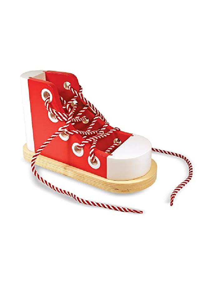 Deluxe Wood Lacing Sneaker Learn To Tie A Shoe Educational Toy