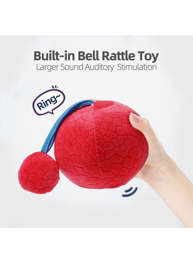 Visual Stimulation Baby Toys 0 3 6 Month High Contrast Sensory Development Toy Activity Soft Plush Clutch Ball With Jingle Rattle & Texture Eye Tracking Newborn Toddler 1 Year Gift (Red)