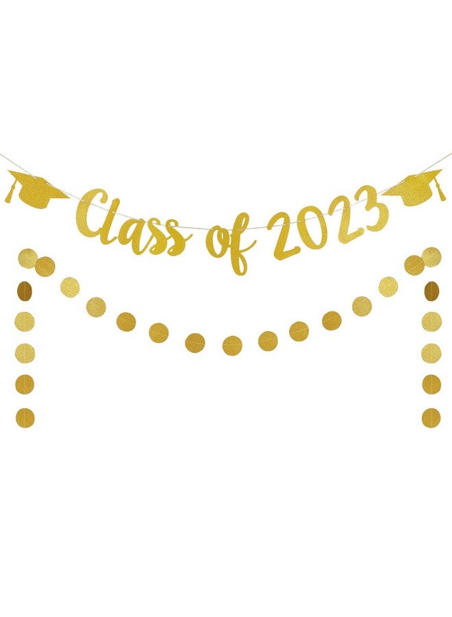 Gold Glitter Class Of 2023 Banner Class Of 2023 Graduation Decorations Gold 2023 Graduation Banner Class Of 2023 Sign For Gold College Graduation Party Decorations 2023