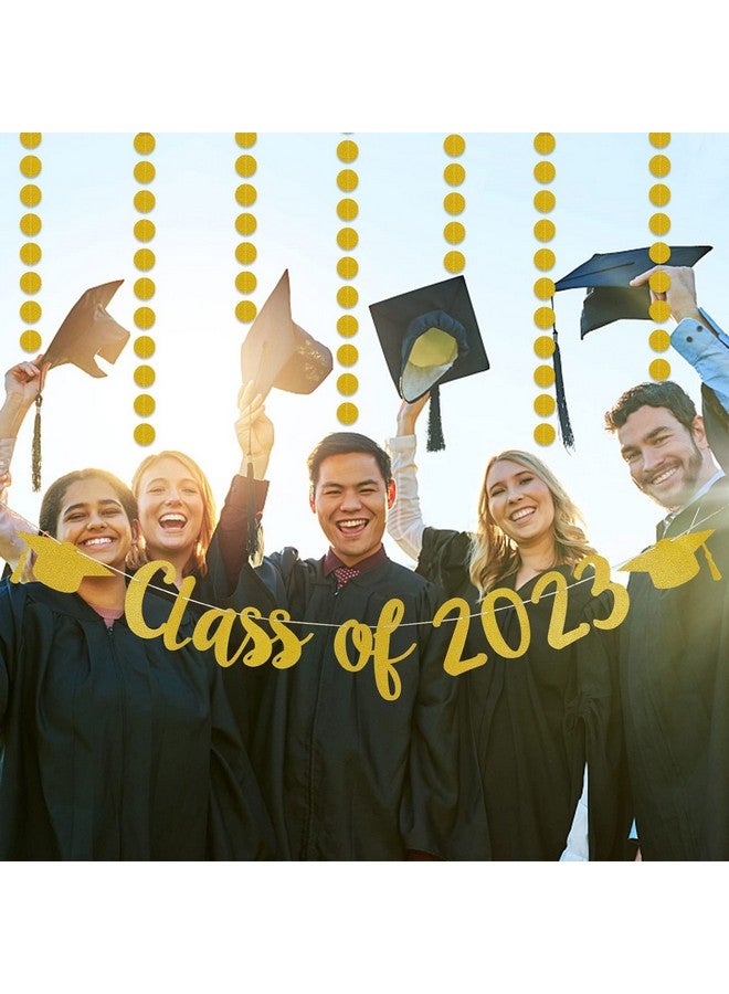 Gold Glitter Class Of 2023 Banner Class Of 2023 Graduation Decorations Gold 2023 Graduation Banner Class Of 2023 Sign For Gold College Graduation Party Decorations 2023