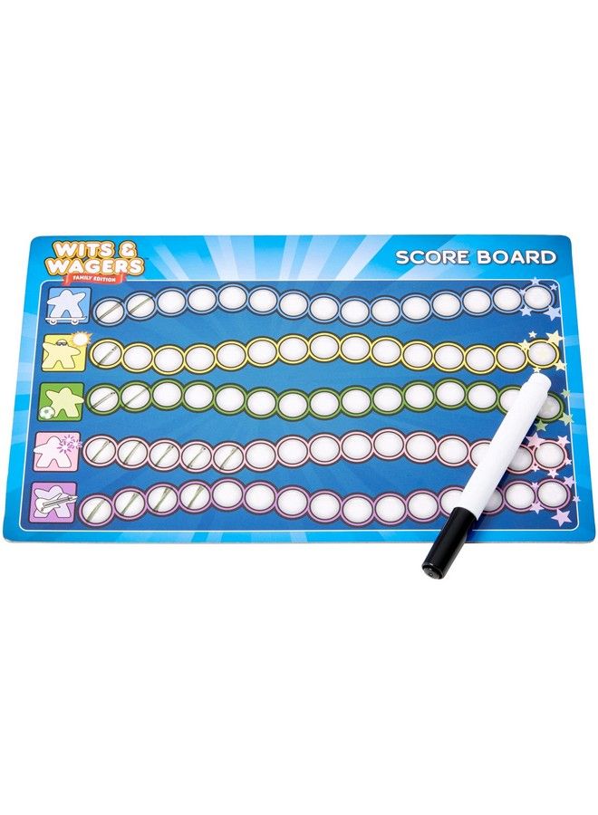 Wits & Wagers Board Game Family Edition For Kids And Adults With Dry Erase Boards Markers & Question Cards