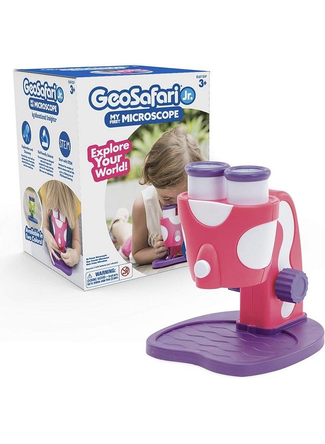 Geosafari Jr. Pink My First Kids Microscope Toy Preschool Science Stem Toy Classroom Must Haves Ages 3+