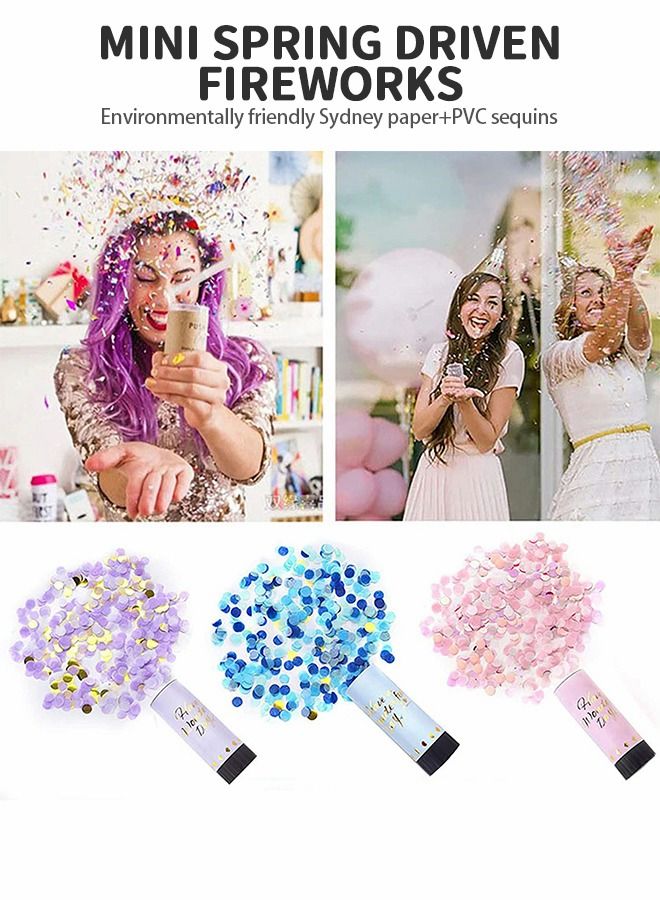 6 PCS Confetti Cannon Party Confetti Poppers,Multicolor Confetti Shooters,Party Poppers,Biodegradable Confetti Birthday Confetti ,Party Dressing