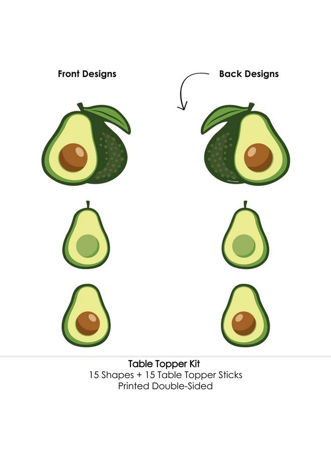 Hello Avocado Fiesta Party Centerpiece Sticks Table Toppers Set Of 15