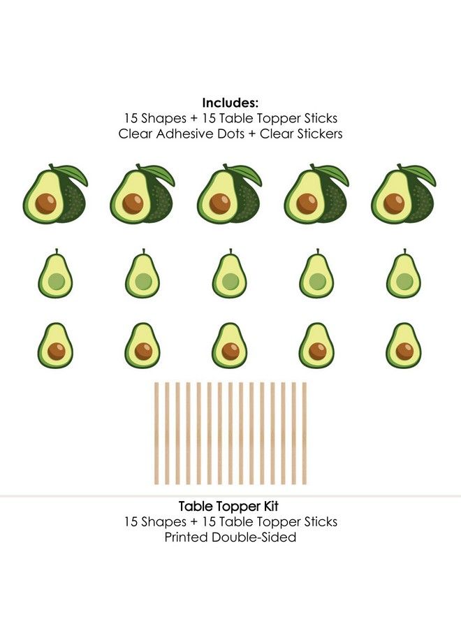 Hello Avocado Fiesta Party Centerpiece Sticks Table Toppers Set Of 15