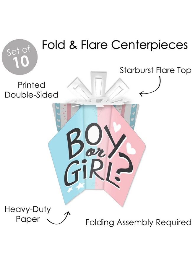 Baby Gender Reveal Table Decorations Team Boy Or Girl Party Fold And Flare Centerpieces 10 Count