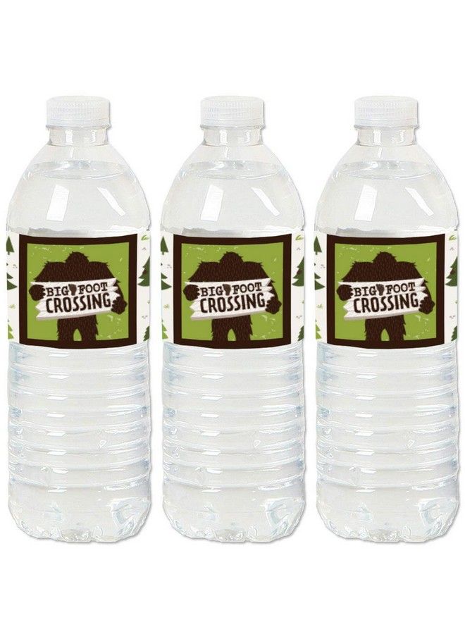 Sasquatch Crossing Bigfoot Party Or Birthday Party Water Bottle Sticker Labels Set Of 20