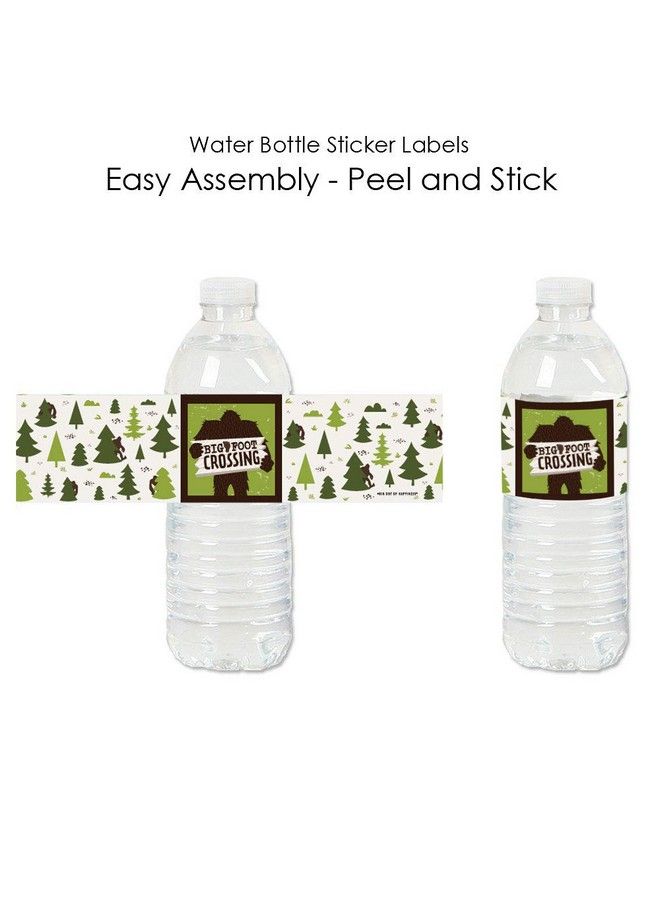 Sasquatch Crossing Bigfoot Party Or Birthday Party Water Bottle Sticker Labels Set Of 20