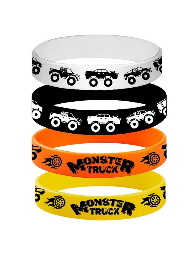 24Pcs Monster Truck Theme Rubber Silicone Wristbands Birthday Party Favors Party Supplies Decorations