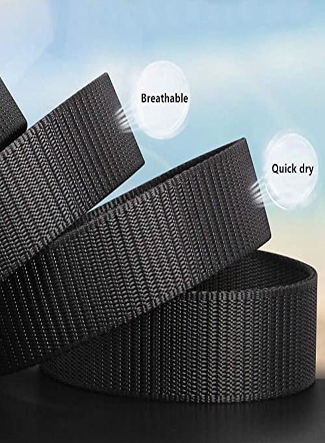 5 Pieces Nylon Belts for Men with Webbing Canvas Outdoor Webbing with Plastic Buckle for Men's Father Boys Birthday Gifts Black-Khaki-Army Green-Navy Blue-Grey