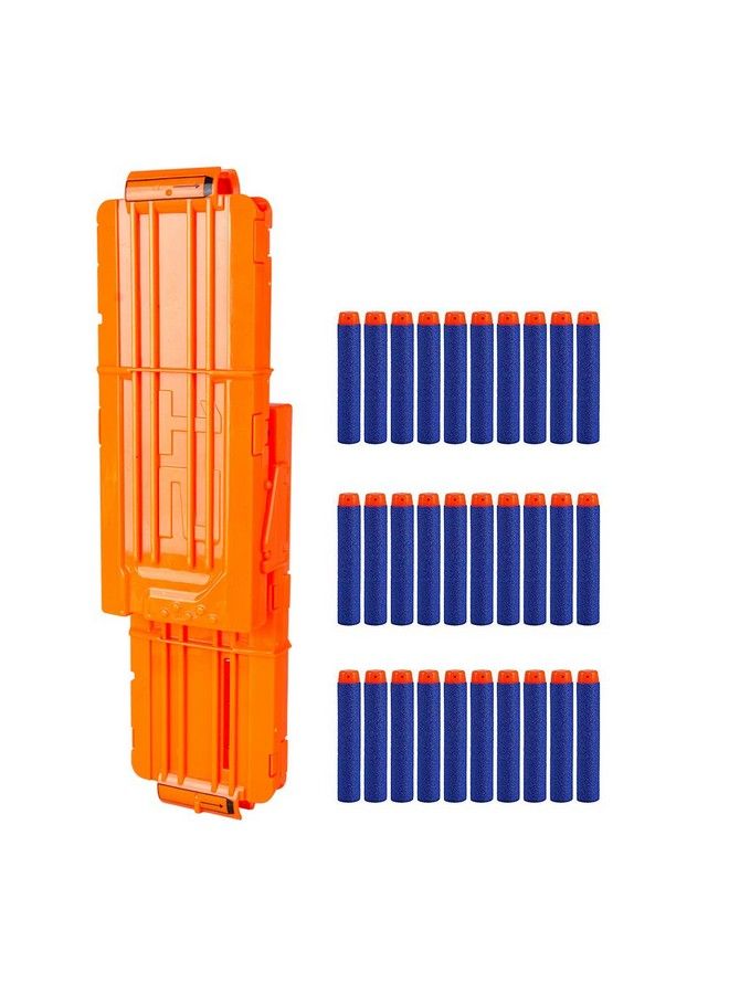 Flip Clip Upgrade Kit 2 Pack 12Dart Quick Reload Clip With 30 Dart Refill Pack For Nerf Nstrike Elite Series (Orange)