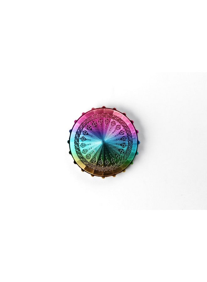 Dice Games Metal D20 Spinner: Torched Rainbow