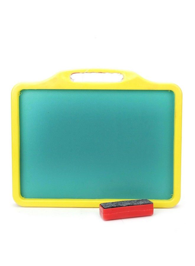 Educational Alphabet Slate 2 In 1 To Learn Pictures Spellings & Alphabets Along With Green Chalk Writing Board In Assorted Colour For Kids Ages 3+