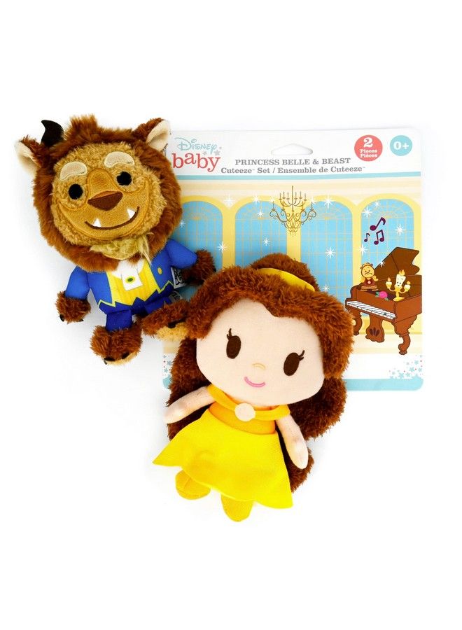 Disney Baby Cuteeze Beauty And The Beast Belle And Beast Stuffed Animal Plush Toys 2 Piece Set For Baby And Toddler Boys And Girls 7 Inches