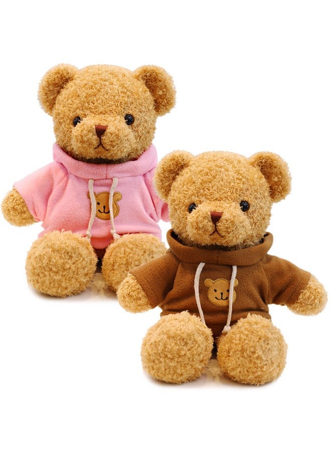 2 Pieces Bears Stuffed Animal Plush Gifts Wedding Prom Gift 11.8 Inch Soft Bear Clothes Bear Plush For Newlyweds Mom Grandma Women Baby Shower (Cute)