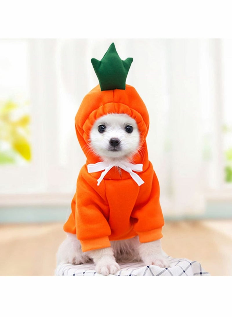 Dog Cat Hoodie Costume KASTWAVE Pet Clothes Dog Pet Halloween Cosplay Dress Cute Carrot Shape Warm Jacket Pet Cold Weather Sweatshirt Clothes Outfit Outerwear for Cats Puppy Small Large Dogs