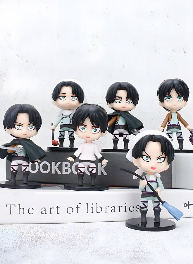 6 Pcs Attack on Titan Figure Anime Figure Set, Action Figures Cartoon Figurines Party Decoration Mini Toy Model Collectibles Statue for Anime Fans