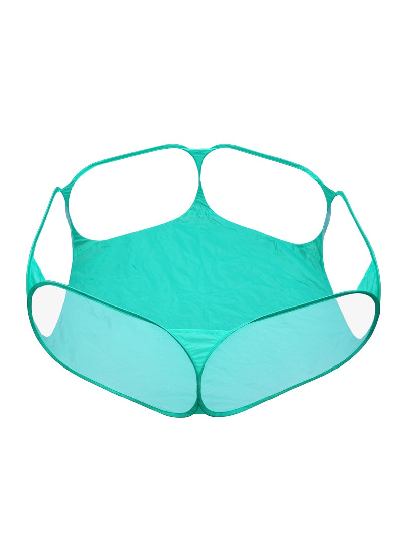 Portable Cute Green Hexagon Children Ball Pit, Indoor and Outdoor Easy Folding Ball Play Pool Kids Toy Play Tent with Carry Tote, Balls Not Included