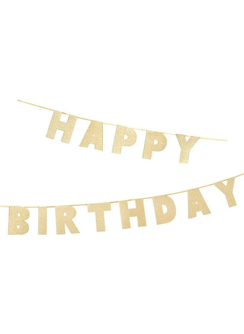 Gold Happy Birthday Banner