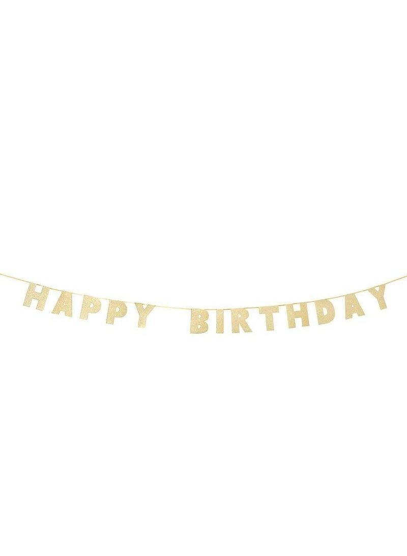 Gold Happy Birthday Banner