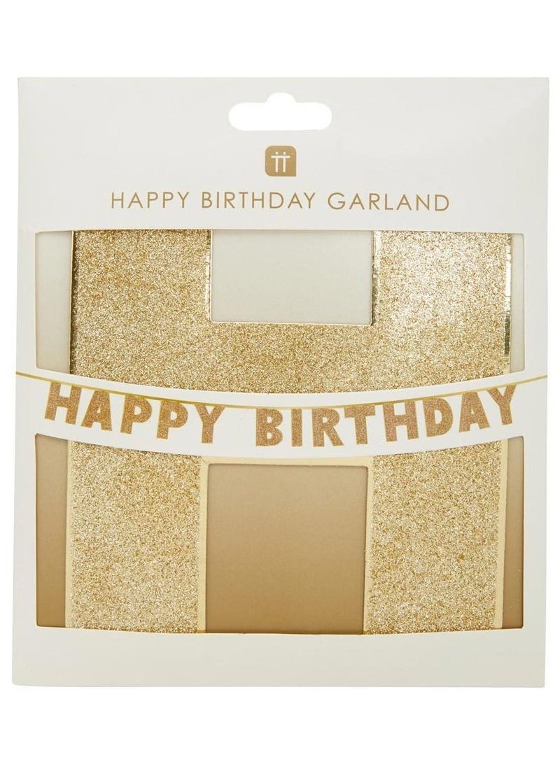 Gold Happy Birthday Banner