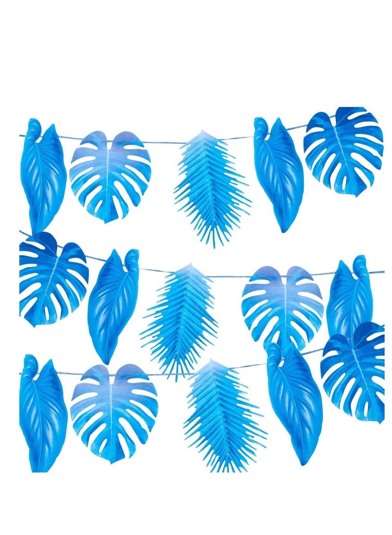 Blue Palm Leaf Party Banner