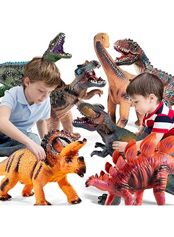 Jumbo Dinosaur Toy Set 7 Large Soft Dino Figures For Kids 35 Ideal Party Favors & Birthday Gifts