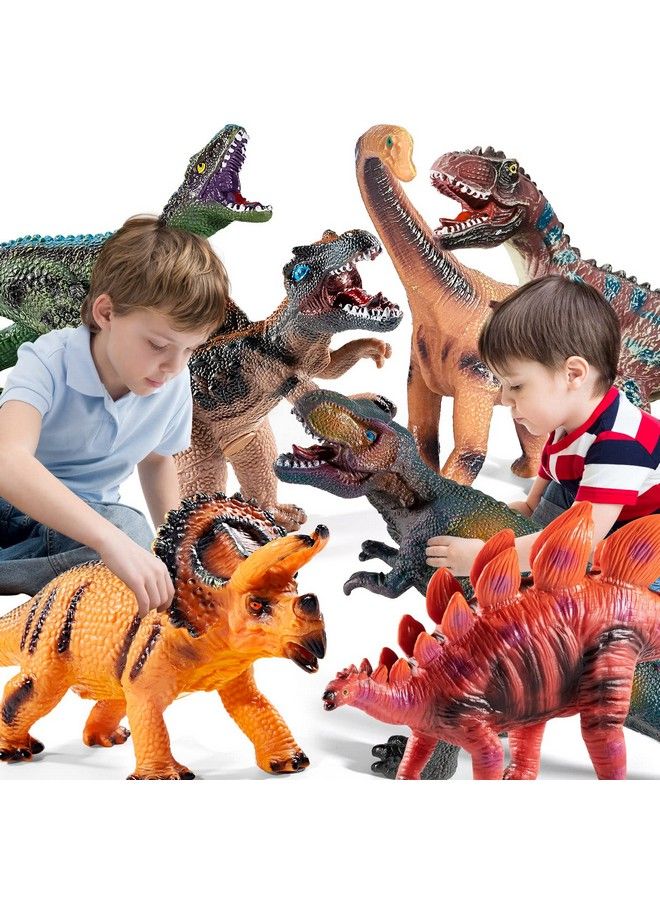 Jumbo Dinosaur Toy Set 7 Large Soft Dino Figures For Kids 35 Ideal Party Favors & Birthday Gifts