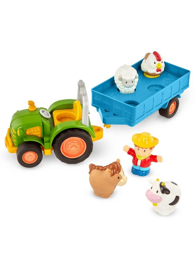 Toys For Toddlers Kids Lights Animal Sounds & Old Macdonald Music 7Pc Pretend Play Set Tractor Trailer Farm Animals Farming Fun Tractor 18 Months +