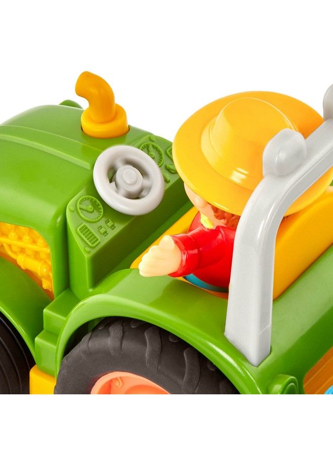 Toys For Toddlers Kids Lights Animal Sounds & Old Macdonald Music 7Pc Pretend Play Set Tractor Trailer Farm Animals Farming Fun Tractor 18 Months +