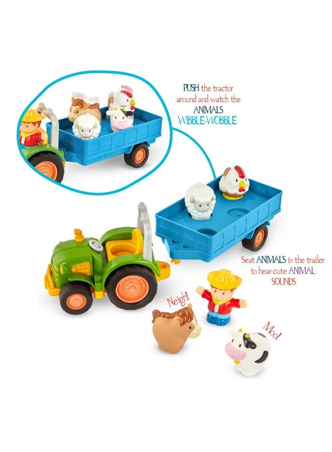 Toys For Toddlers Kids Lights Animal Sounds & Old Macdonald Music 7Pc Pretend Play Set Tractor Trailer Farm Animals Farming Fun Tractor 18 Months +