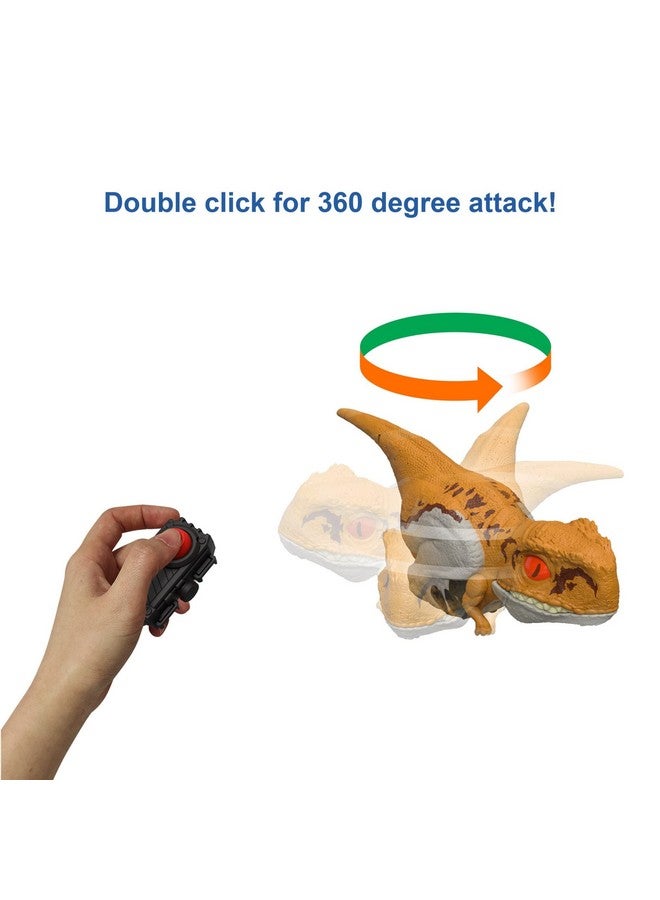 Jurassic World Dominion Uncaged Click Tracker Atrociraptor Tiger Interactive Toy Dino With Motion & Sound Clicker Control