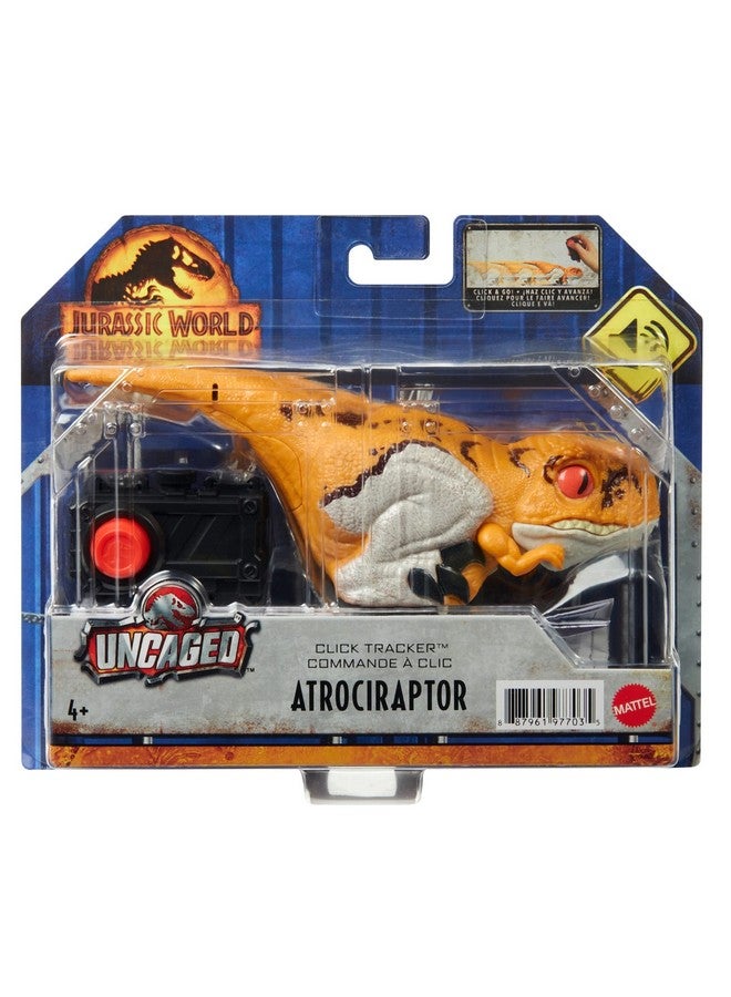 Jurassic World Dominion Uncaged Click Tracker Atrociraptor Tiger Interactive Toy Dino With Motion & Sound Clicker Control