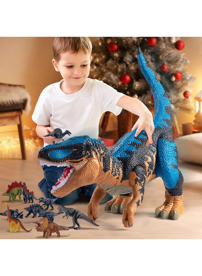 Large Dinosaur Toys For Kids 3+ And Toddlers Jumbo Tyrannosaurus Rex With Mist Spray Light Up And Roaring Sounds One Big Hollow Trex Stored With 4 Handpainted Dinosaurs And 6 Mini Dinos